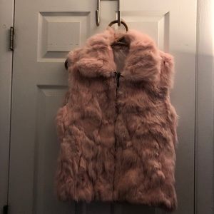 Pink fuzzy vest